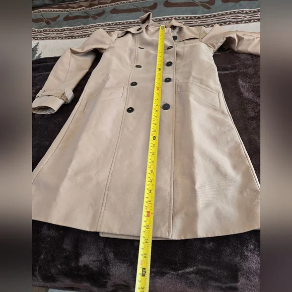 Zara Basic Outerwear Tan Double-Breasted Coat - Picture 11 of 11